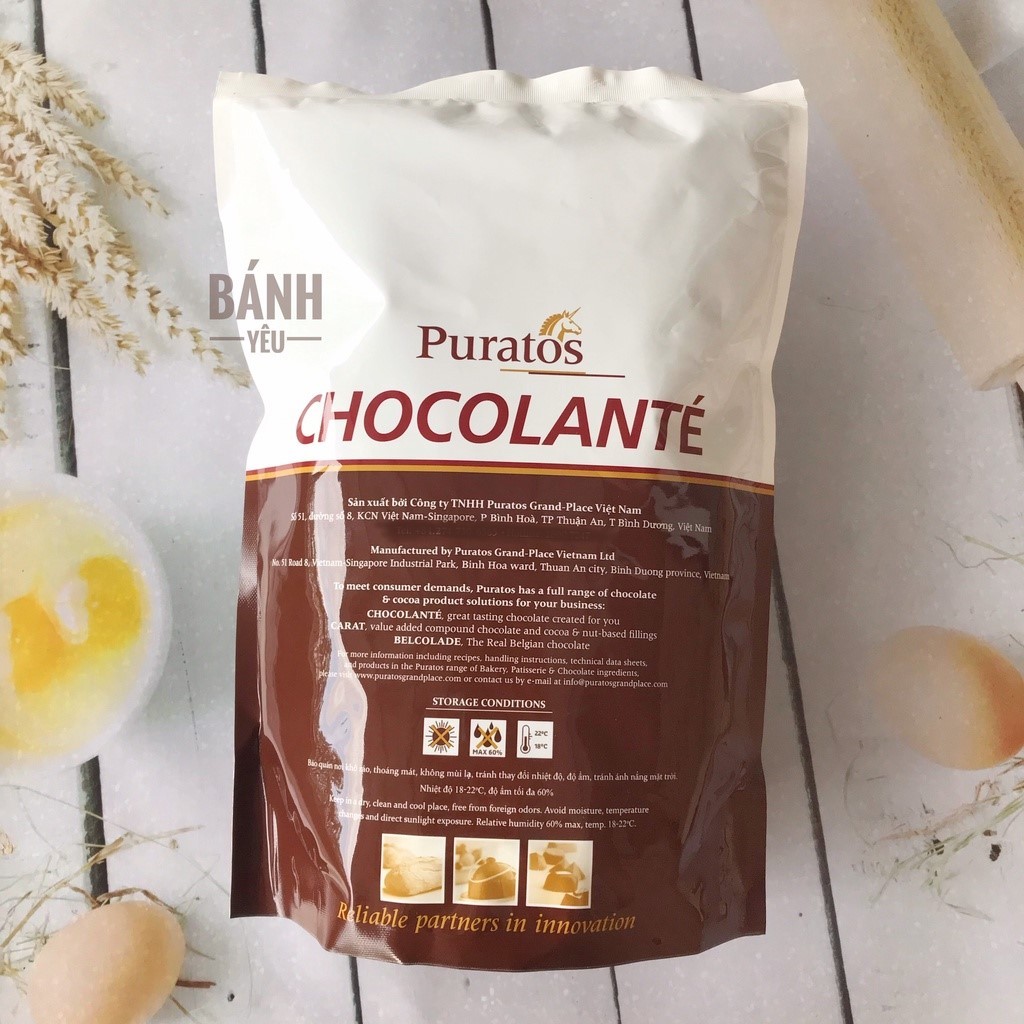 Bột Socola Nguyên Chất Không Đường Puratos Gói Nguyên 1kg - PL167