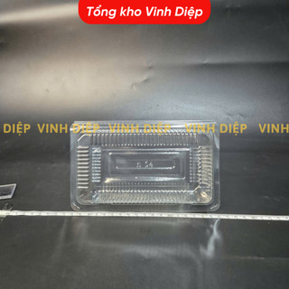 .Combo 100 hộp nhựa H04 dùng 1 lần đựng bánh bông lan cuộn, hoa quả, đồ ăn