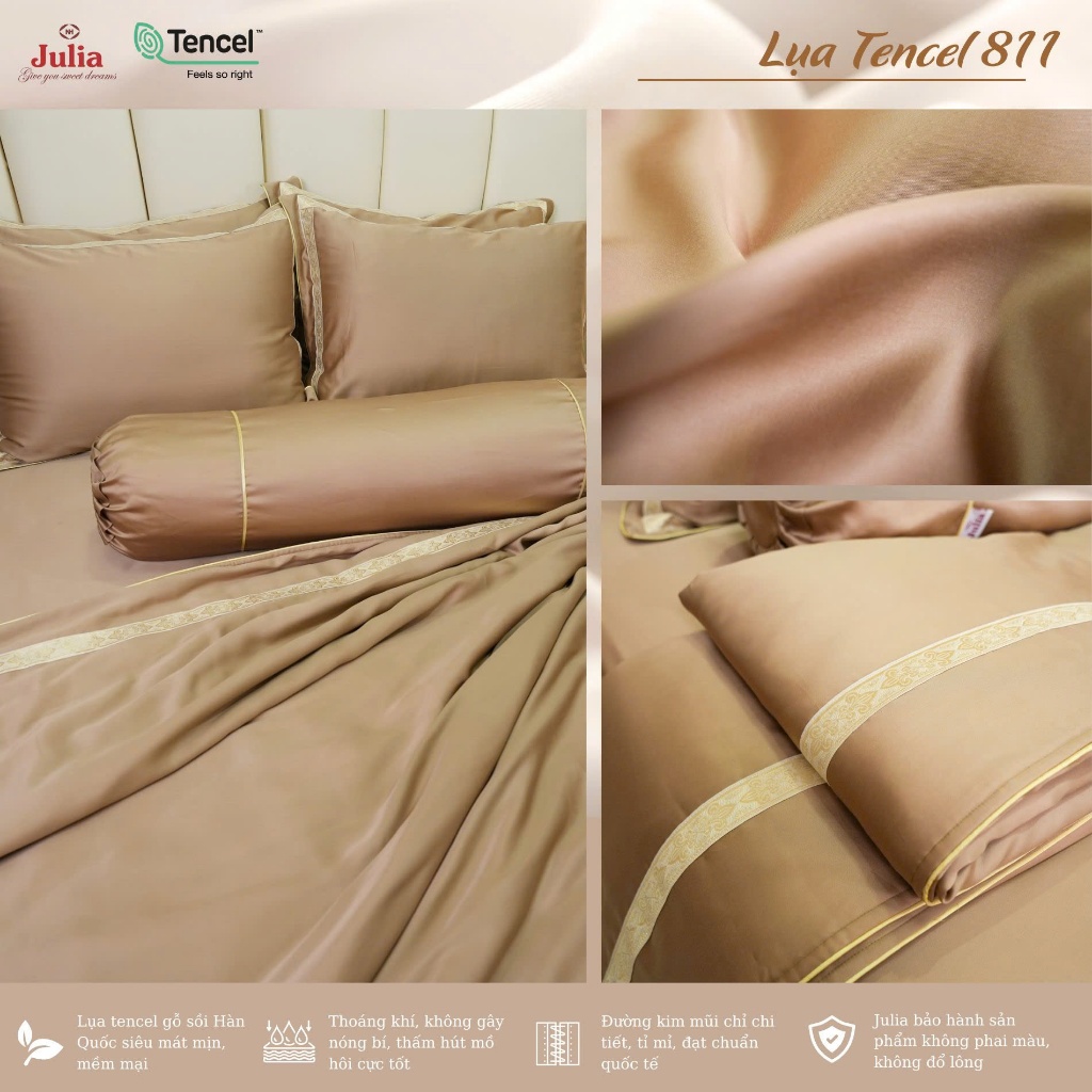 Bộ chăn ga gối lụa tencel cao cấp Julia 811