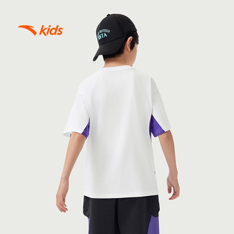 Áo phông ngắn tay bé trai thời trang thể thao size 130-170 Anta Kids Wildplayer 3525B8106