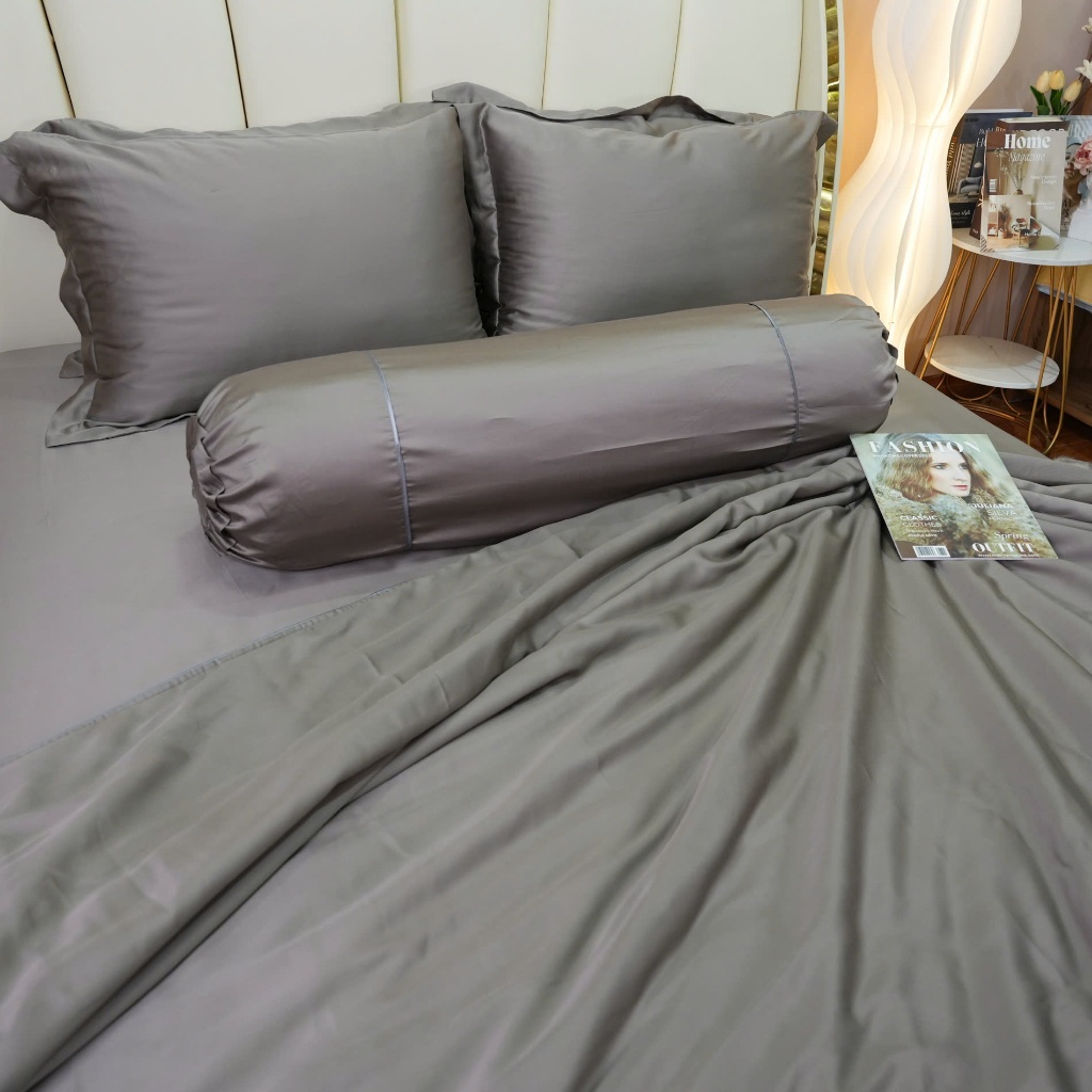 Bộ chăn ga gối lụa tencel màu trơn cao cấp Julia 816