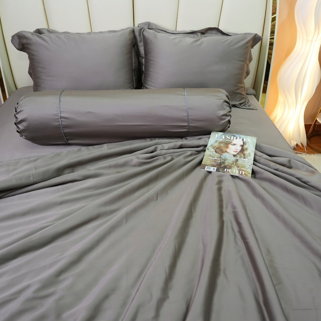 Bộ chăn ga gối lụa tencel màu trơn cao cấp Julia 816