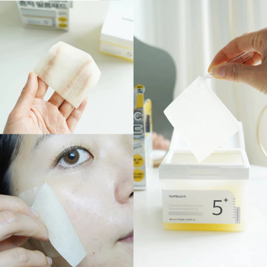 Ảnh Toner Pad Numbuzin No.5+ Vitamin-Niacinamide Concentrated – Làm Sáng Da, Mờ Thâm, Cấp Ẩm (70 Miếng) 4