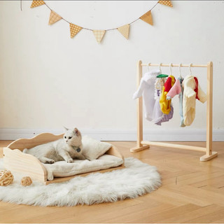 Sào móc giá treo kệ để quần áo phụ kiện montessori cho bé chó mèo thú cưng,