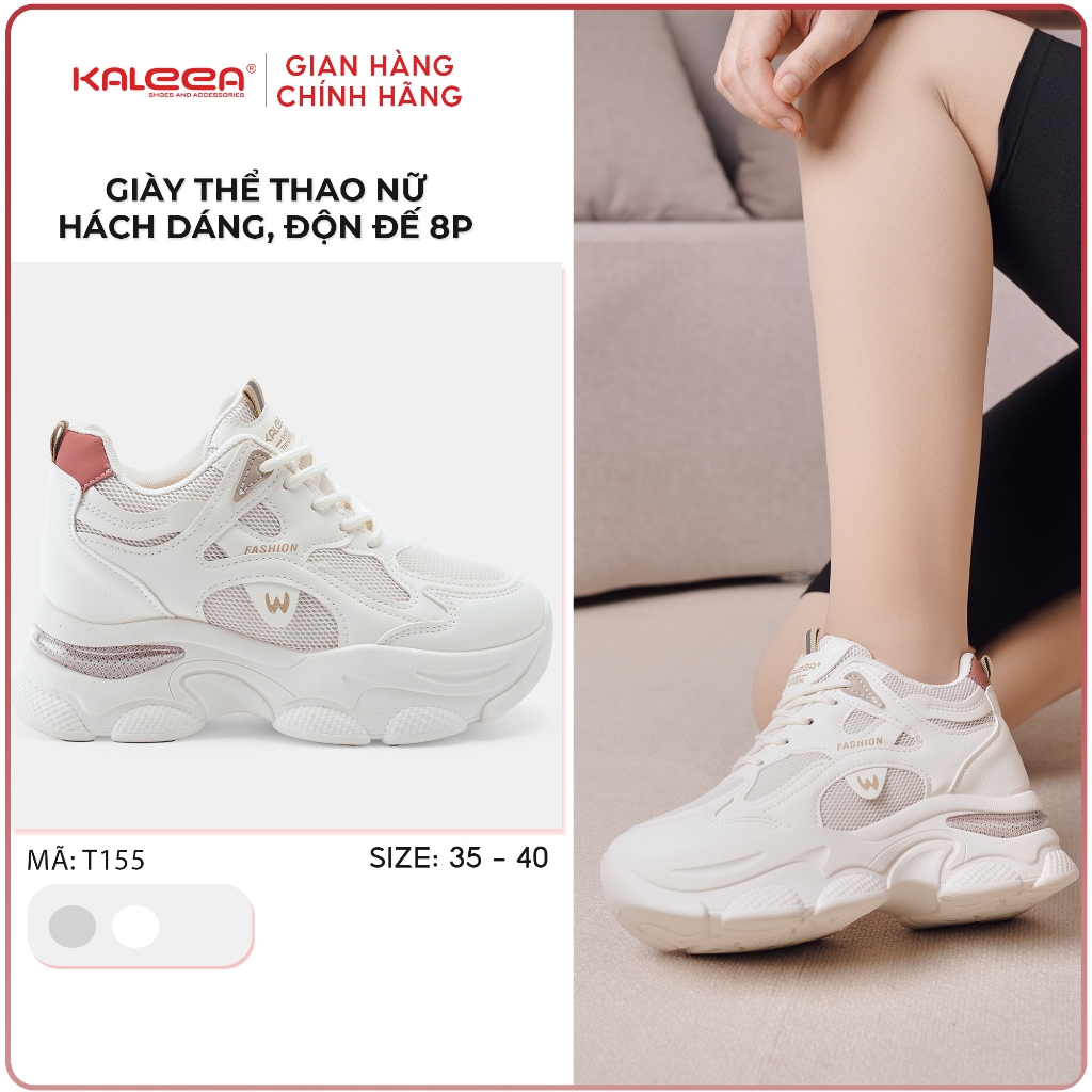 Ảnh Kaleea - Giày Thể Thao Nữ Độn Đế, Đế Cao 8cm Kiểu Dáng Năng Động, Thoáng Khí - T155 1