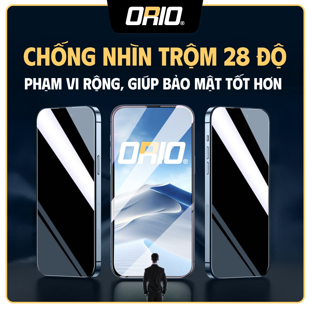 Kính Cường Lực iPhone Chống Nhìn Trộm + Hạn Chế Vân Tay ORIO WP79 ,Chống Va Đập Bảo Vệ Tối ưu
