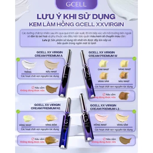 Kem Làm Hồng Gcell XX Virgin Cream Dưỡng Ẩm Khử Thâm Đa Vùng
