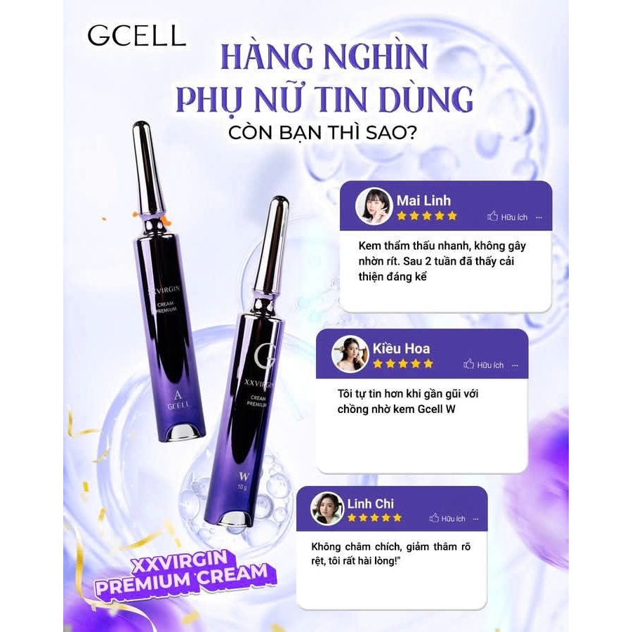 Kem Làm Hồng Gcell XX Virgin Cream Dưỡng Ẩm Khử Thâm Đa Vùng