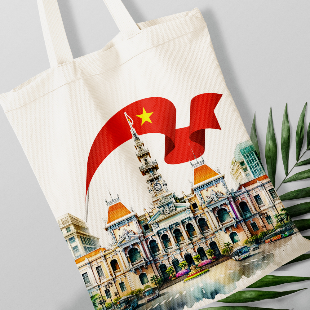 Túi Tote canvas bộ sưu tập CITY TPHCM túi vải đeo vai phong cách thời trang đựng đồ tota093