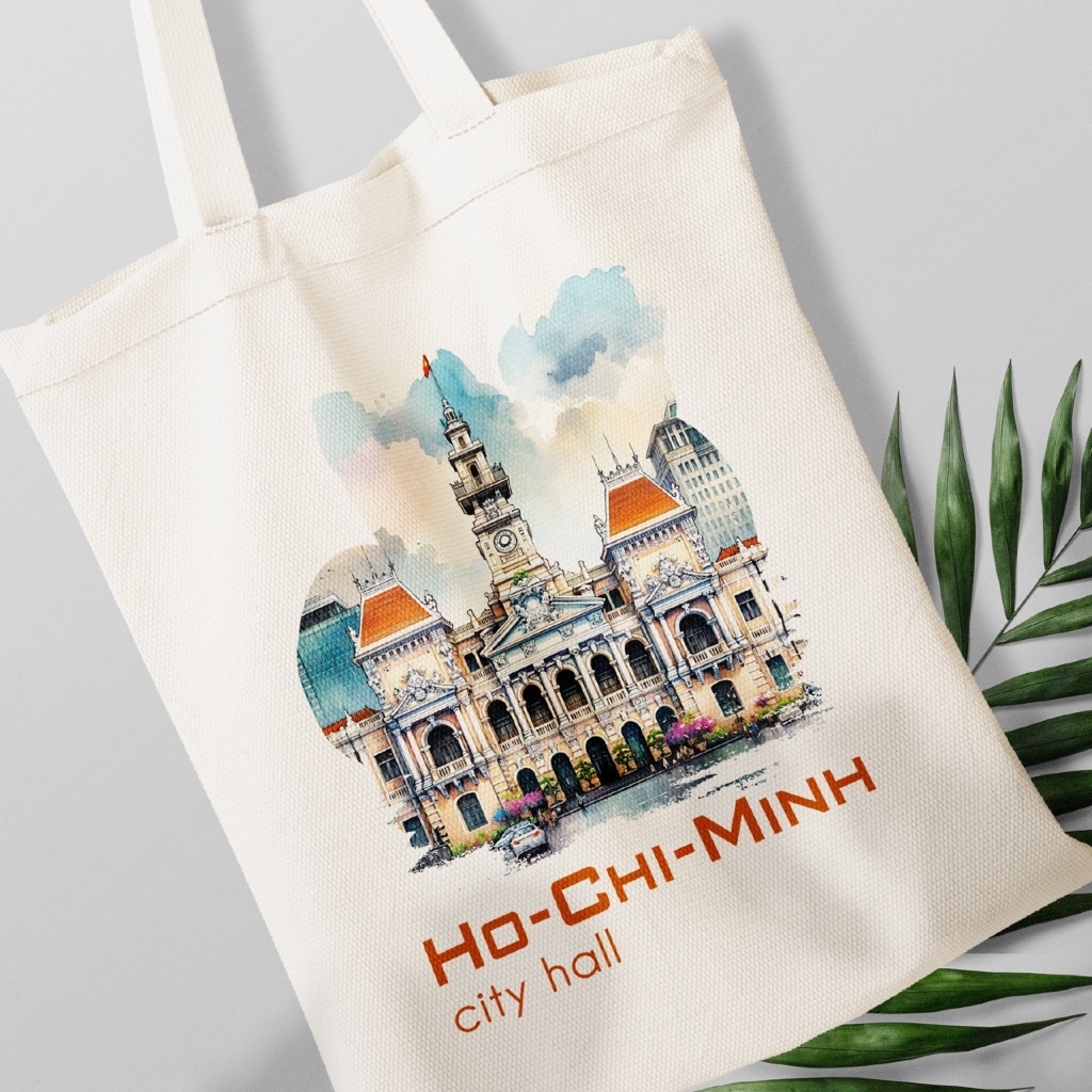 Túi Tote canvas bộ sưu tập CITY TPHCM túi vải đeo vai phong cách thời trang đựng đồ tota093