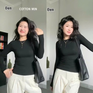 Áo Thun Dài Tay Siêu Co Giãn Mềm Mịn Thắt Eo Ôm Body Tôn Dáng Vải Cotton Zip MA115