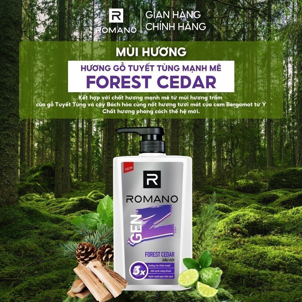 Combo Sáp ngăn mùi cho nam Romano 50g + Dầu gội GenZ 610g - live MCN