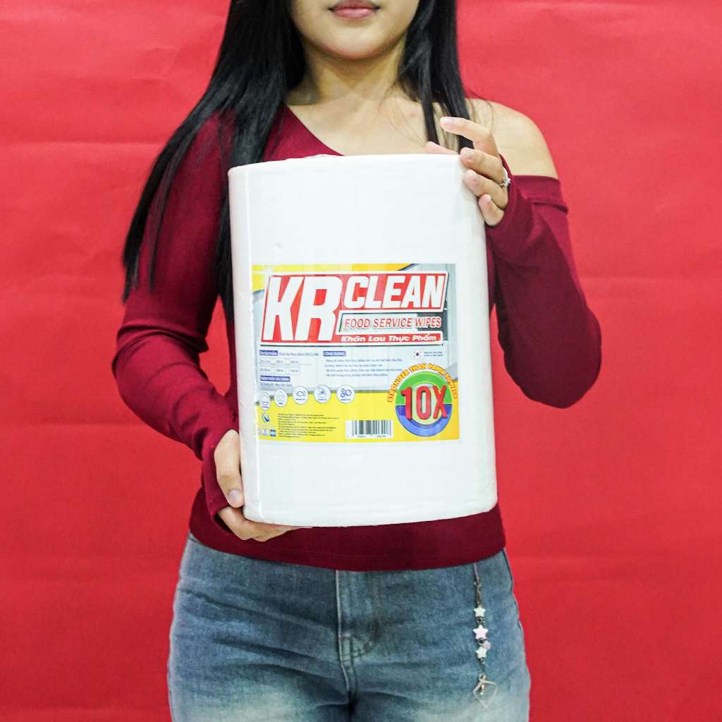 Cuộn khăn giấy thấm thực phẩm KRCLEAN 500 tờ 30x20cm - Khăn thấm khô cá thịt, lau đa năng, thấm hút nước, cực dai | BigBuy360 - bigbuy360.vn