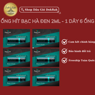 [Dây 6 ống] Ống Hít Mũi Bạc Hà Đen Peppermint Field Inhaler 2ml Thái Lan - SHOP DẦU DOKRAK