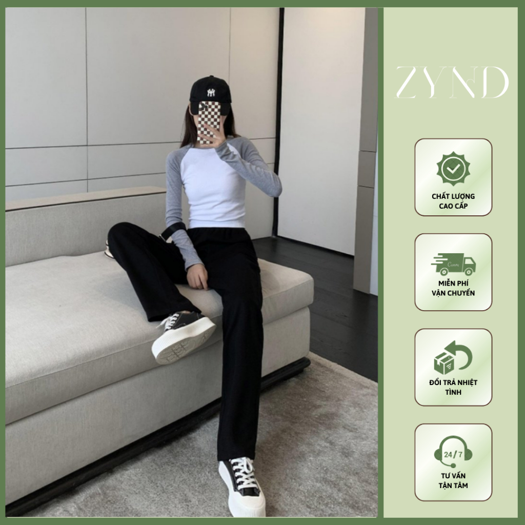 Quần suông nữ ống rộng cạp bo chun, hack eo siu nhỏ, quần suông nỉ da cá AT-M047_ ZynD Clothing
