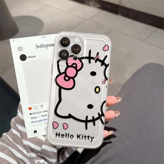 Ốp Lưng iPhone Hello Cat Viền Thẳng Chống Sốc Trong Suốt Bảo Vệ Camera - iP 7/8/X/XS/11/12/13/14/15/16/17/Plus/Pro/Max