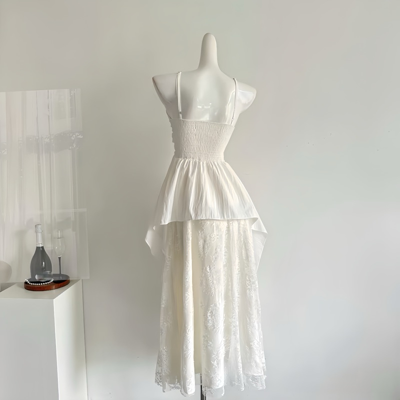 Set Áo 2 Dây Nơ Ngực Phối Chân Váy Maxi Dài Xoè, Set Đồ Nữ Đi Biển, Đi Chơi Du Lịch 2s Sang Chảnh Nữ Tính Cho Nàng- MP