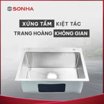 [Sơn Hà Chính Hãng] Chậu inox Sơn Hà Luxury Handmade 1 hộc - Inox 304 - Sang trọng - Đẳng cấp - Bảo hành 24 tháng — ảnh 6