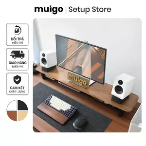 Kệ màn hình máy tính gỗ thịt, Decor góc làm việc, Monitor stand | Muigo Desk Shelf