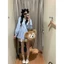 Set Áo Babydoll Kẻ Cúc Bọc Cổ Pha Ren Tay Dài 2 Màu Mix Chân Váy Trắng Phối Ren Boi Hoadanbistore
