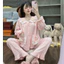 Đồ bộ nữ tay dài quần dài mặc nhà vải xốp mềm mịn freesize dưới 54kg - cn21