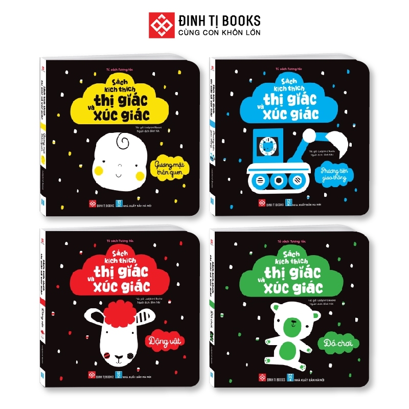 Ảnh Sách - Sách kích thích thị giác và xúc giác trọn bộ 4 tập cho bé 0-3 tuổi Đinh Tị Books 1