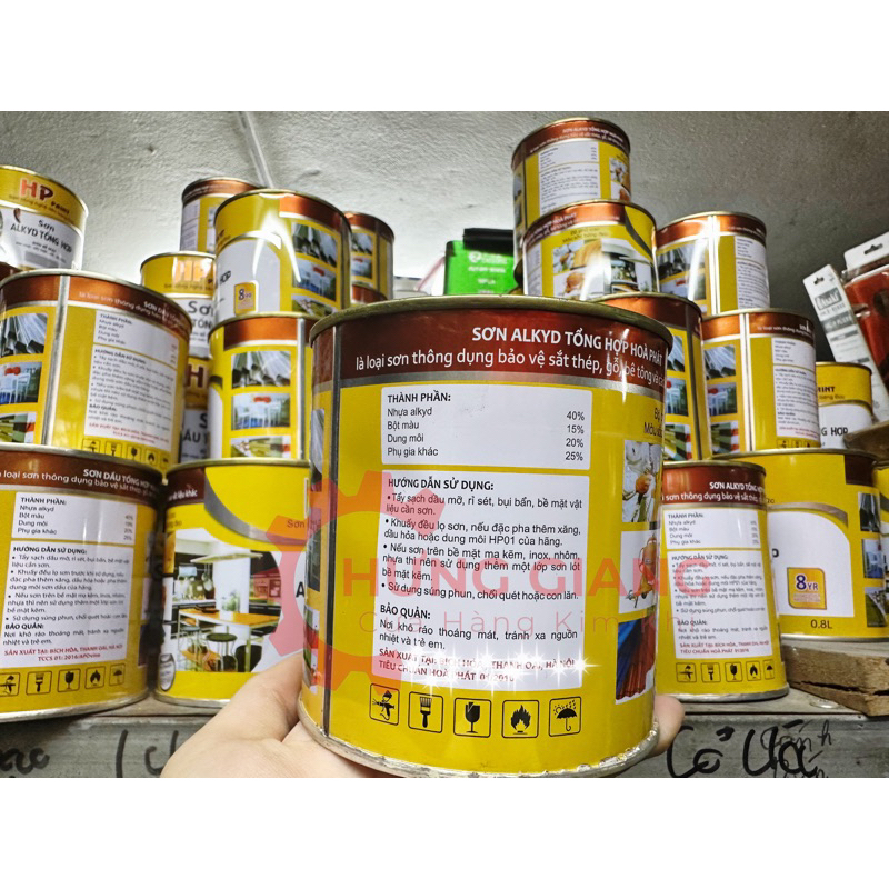 Sơn Tổng Hợp Sắt, Gỗ, Kim Loại, Bê tông HOÀ PHÁT 0.8l CHÍNH HÃNG