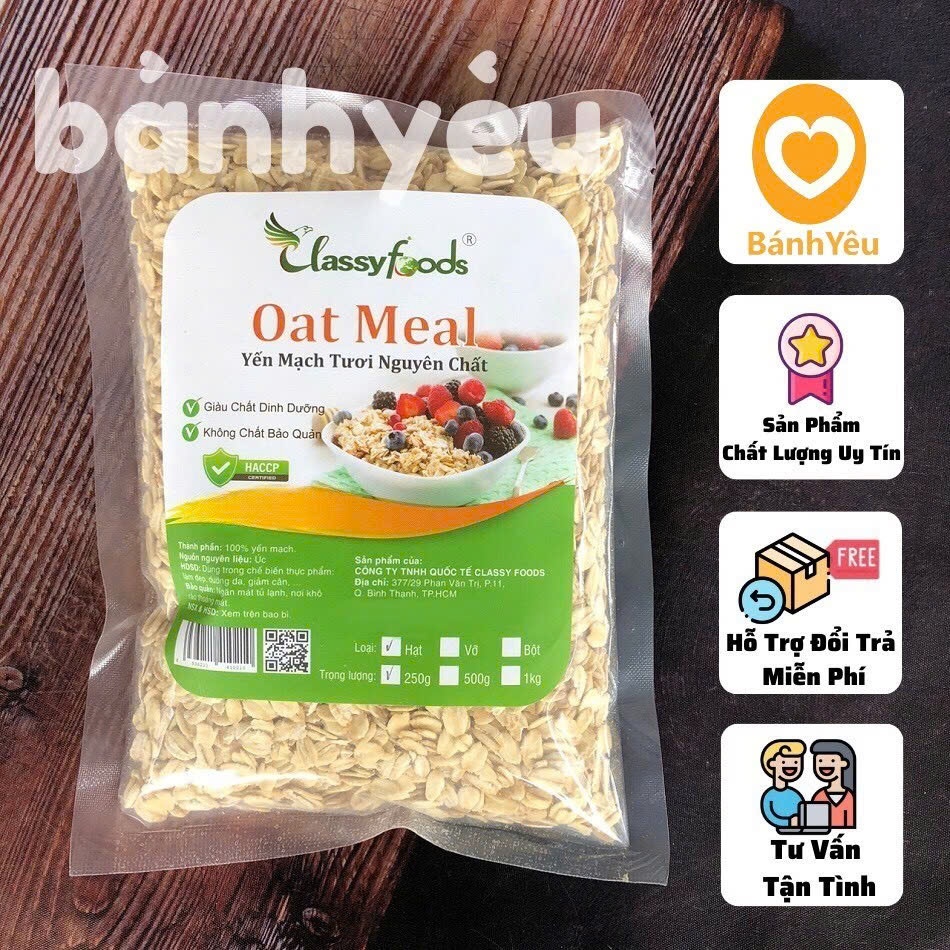 Yến Mạch Tươi Nguyên Chất dùng làm bánh,,món ăn,..Classy Foods 250g - PL211