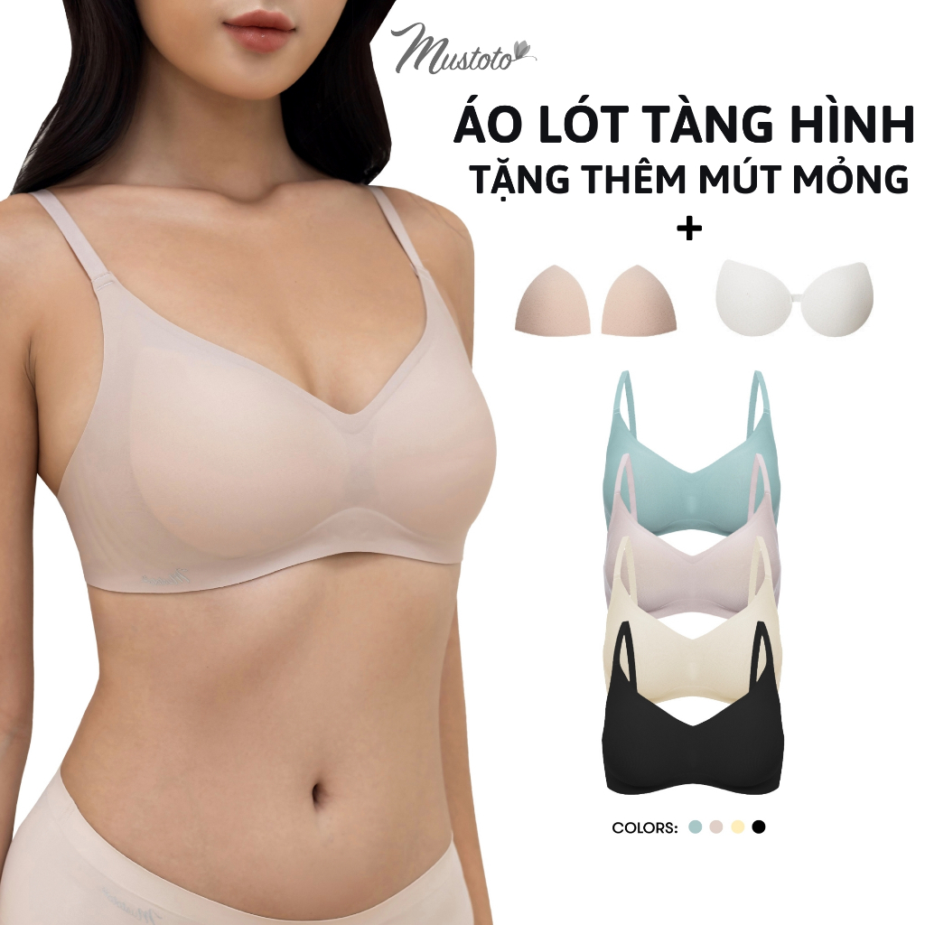 Ảnh Áo Lót Tàng Hình Mustoto Không Gọng Mút Nâng Vừa Tự Nhiên Mềm Mát (MA62) 1