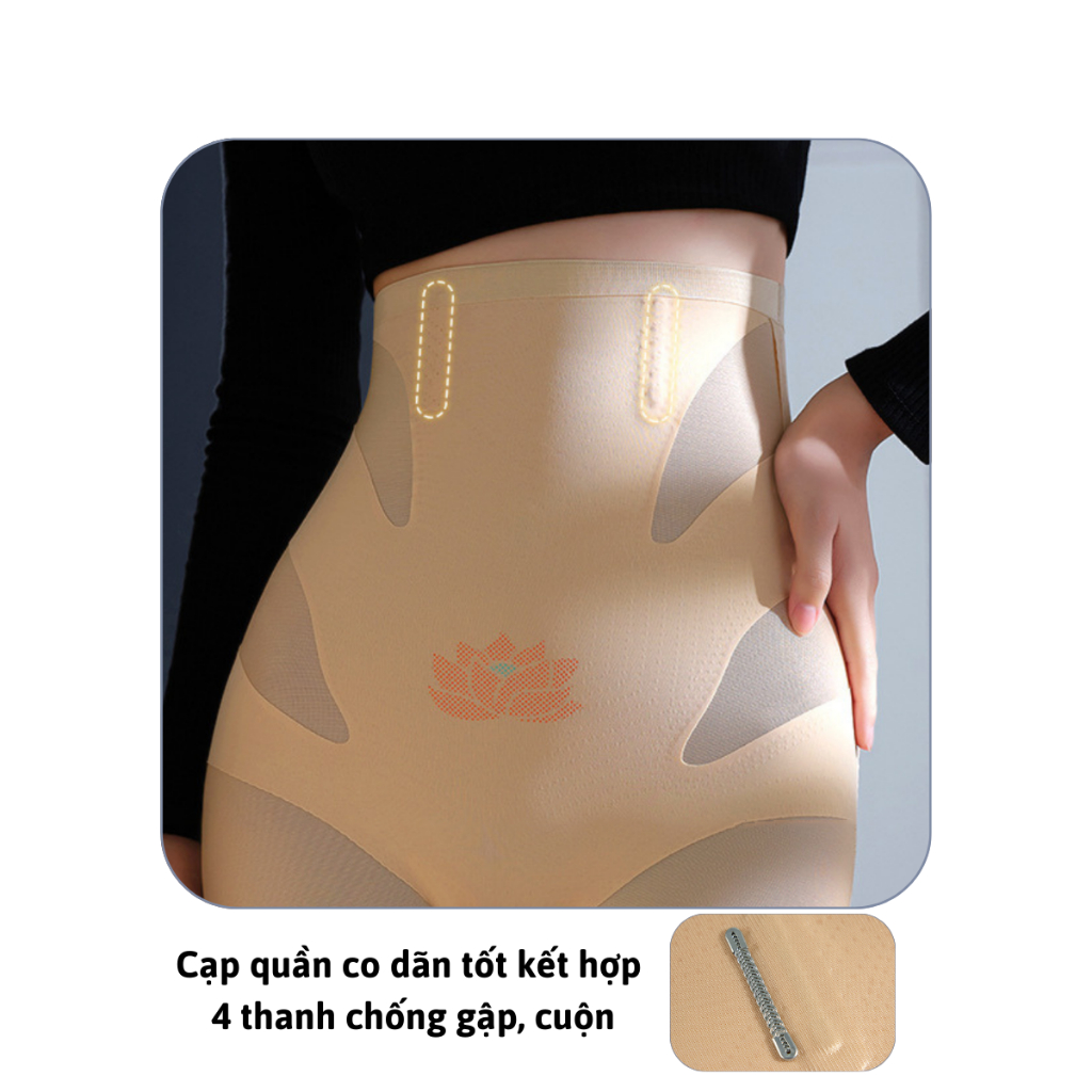 Quần gen bụng dưới Callalady định hình eo gen bụng mặc váy siết eo thon gọn đùi chống cuộn nâng mông có hạt ion 04