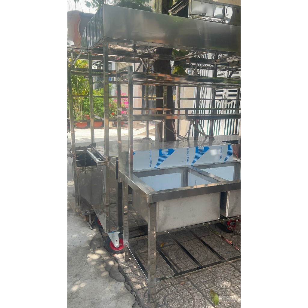 chậu rửa công nghiệp hai ngăn dày đẹp chắc chắn