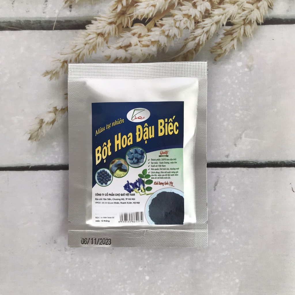 Bột hoa đậu biếc Chợ Quê 20g tạo màu xanh tự nhiên - PL178B1