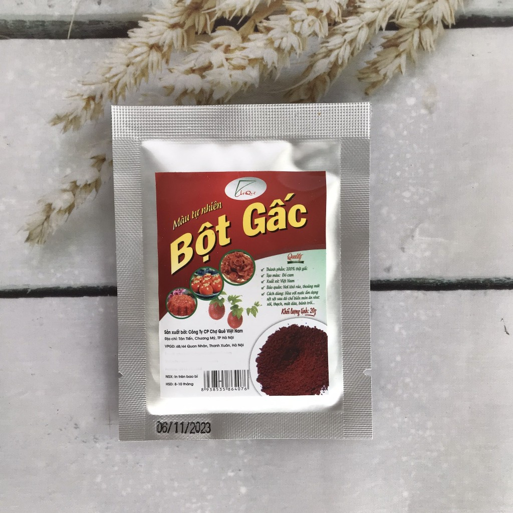 Bột gấc khô Chợ Quê 20g tạo màu đỏ cam tự nhiên cho xôi, chè rau câu - PL178A1