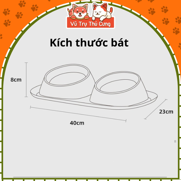 Bát Ăn Cho Chó Mèo Chống Kiến Kèm 2 Chén Inox