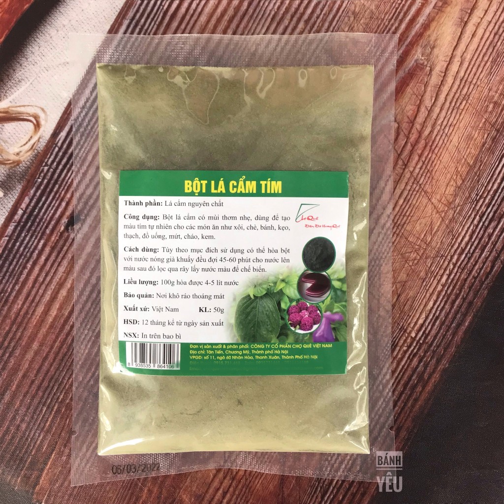Bột Tạo Màu Tự Nhiên Chợ Quê 50g tạo màu các món bánh (BGTC)