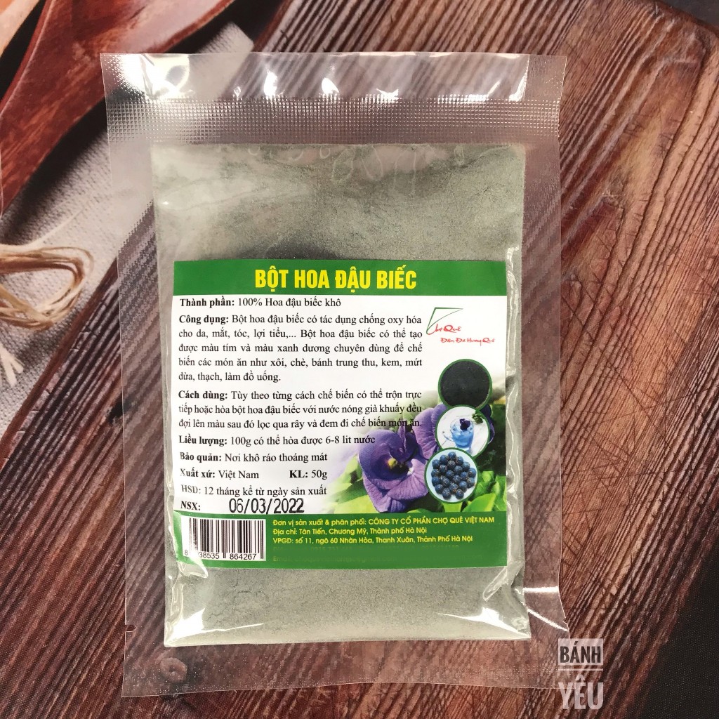 Bột Tạo Màu Tự Nhiên Chợ Quê 50g tạo màu các món bánh (BGTC)