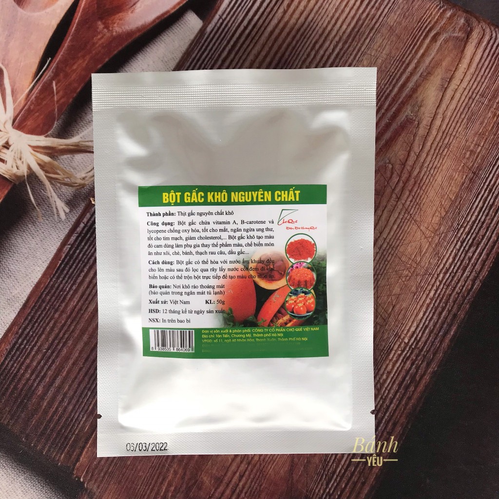Bột Tạo Màu Tự Nhiên Chợ Quê 50g tạo màu các món bánh (BGTC)