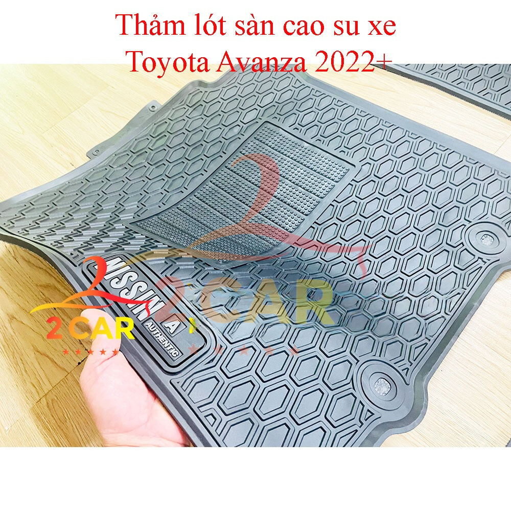 Thảm LÓT SÀN CAO SU xe Toyota Avanza 2022 - 2026 mẫu Nissin chữ trắng cao su đúc không mùi vừa khít xe