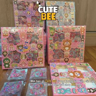 (Hỏa tốc Hà Nội) Hộp 96 tấm sticker BABY THREE chủ đề Thỏ thị trấn, Macaron, Tây Du Ký, 400%, 1000%