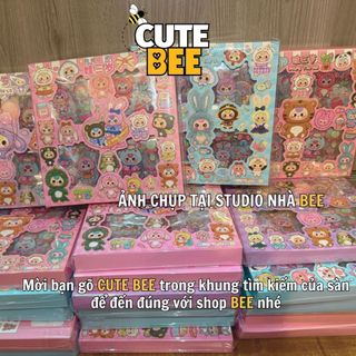 (Hỏa tốc Hà Nội) Hộp 96 tấm sticker BABY THREE chủ đề Thỏ thị trấn, Macaron, Tây Du Ký, 400%, 1000%
