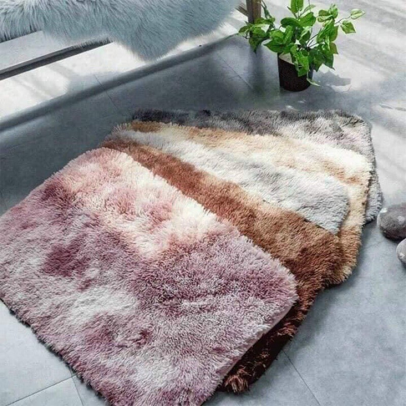 Thảm lau chân Lông Loang Siêu đẹp, bền, Kích Thước 40 x60Cm