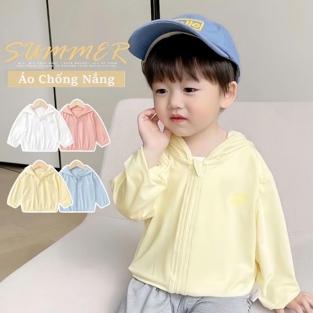 Áo Khoác Chống Nắng Cho Bé Gái Bé Trai Đủ Màu Vải Thoáng Mát,Áo Khoác Cho Bé Chống Tia UV