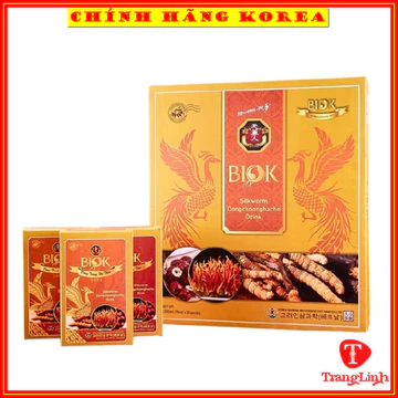 Nước đông trùng hạ thảo Biok chính hãng, hộp 30 gói x 70ml - Đông trùng Biok tăng thể lực, giảm stress, phòng ung thư