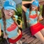 Áo thun croptop cộc tay màu xanh biển hoạ tiết miếng bưởi màu đỏ đáng yêu ABBT042 - Tiktik