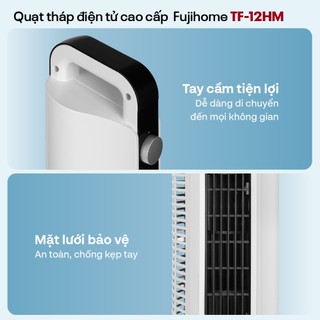 Quạt tháp cao cấp FUJIHOME TF-12HM điều khiển cơ bền bỉ - Tay cầm tiện lợi - Vận hành êm ái