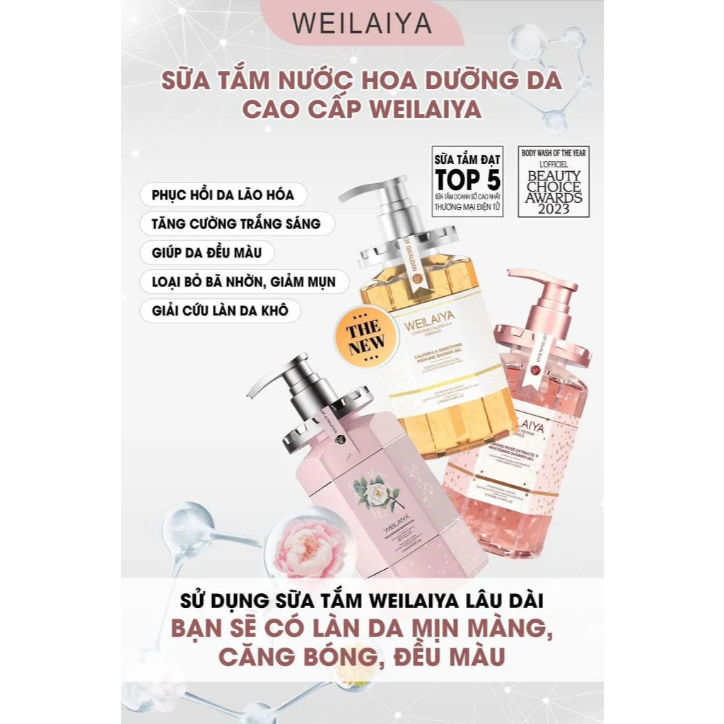 Sữa Tắm Trắng Da,Tẩy Da Chết Hương Nước Hoa Weilaiya