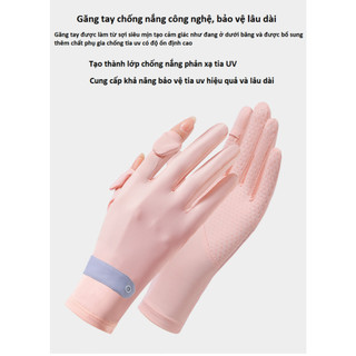 Găng Tay Chống Nắng Phối 2 Màu Cao Cấp Chất Lụa Băng Mát Lạnh Chống Tia UV UPF50+ Libi House