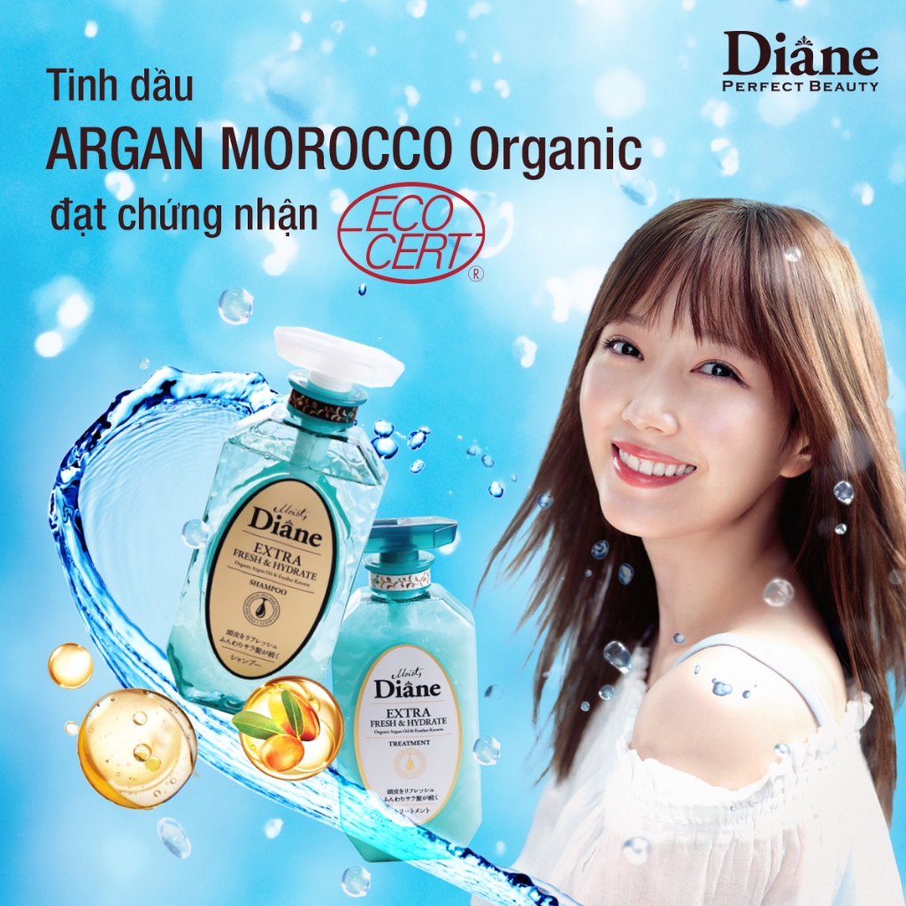 Ảnh Dầu gội đầu sạch dầu ngăn ngừa gàu thông thoáng mát lạnh Moist Diane Extra Fresh & Hydrate 450ml 4