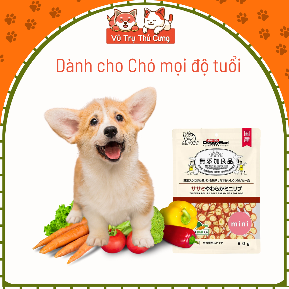 Bánh Thịt Gà Cuộn Nhân Rau Củ Cho Chó DoggyMan 90g