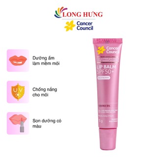 Son dưỡng môi chống nắng Cancer Council Raspberry Lip Balm SPF50+ (15g)